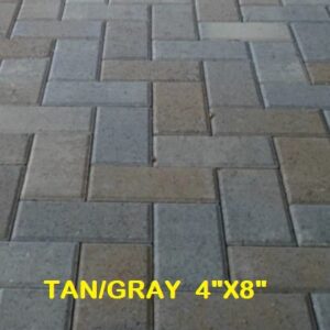 Tan/Gray 4 In. X 8 In. X 2.375 In. Concrete Paver